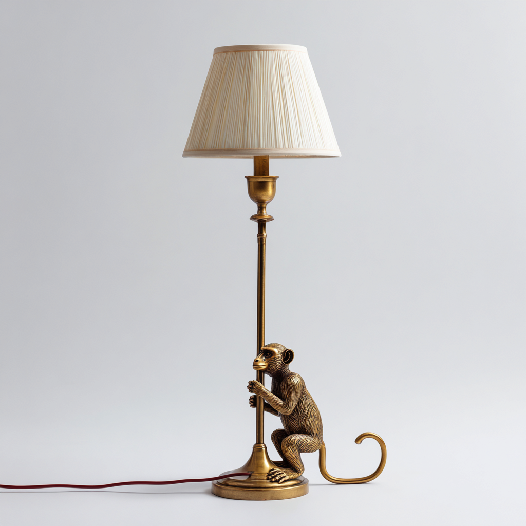 Lampada da terra Metallo-Tessuto 30x30x145 cm - Oro - Design decorativo-Craftgoloft