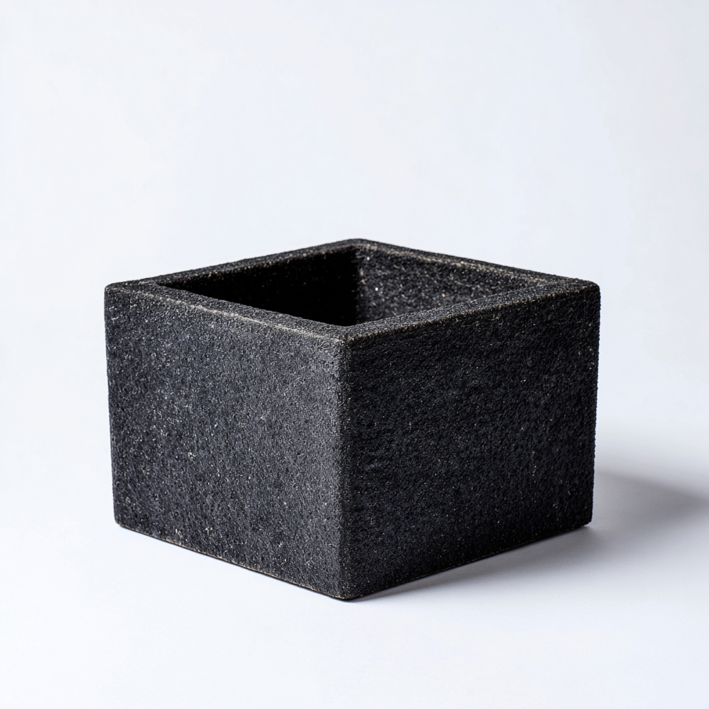 Vaso per piante resina 20x20x18 cm nero adatto per esterno design moderno-Craftgoloft