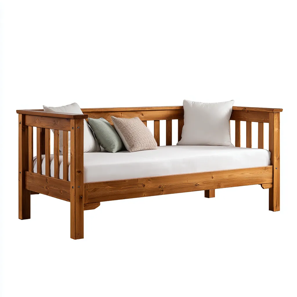 Divano letto in legno 200x90x82 cm - legno naturale - design classico-Craftgoloft