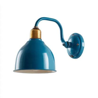 Applique Metallo 18x12x22 cm - Blu-Ottone - Design vintage-Craftgoloft