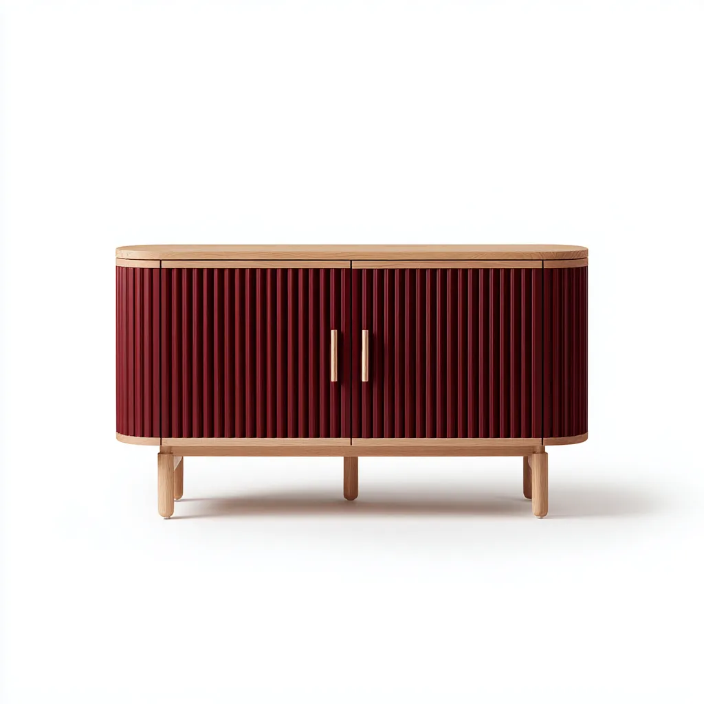 Credenza-legno-135x45x78cm-rosso-design moderno-Cottagonest