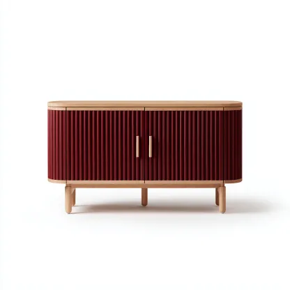 Credenza-legno-135x45x78cm-rosso-design moderno-Cottagonest