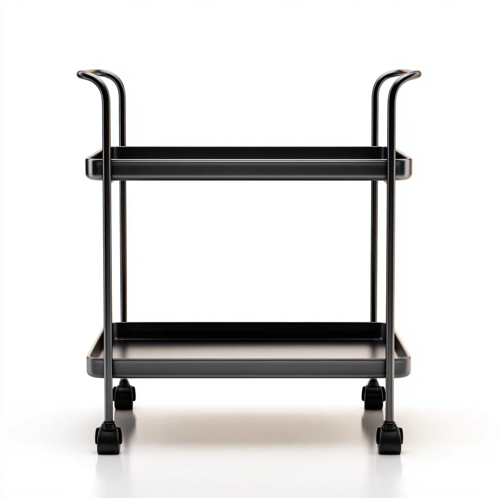 Carrello da cucina - metallo - 68x38x86cm - nero - design moderno-Cottagonest