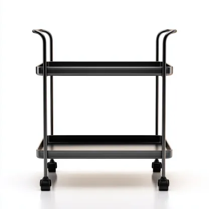 Carrello da cucina - metallo - 68x38x86cm - nero - design moderno-Cottagonest
