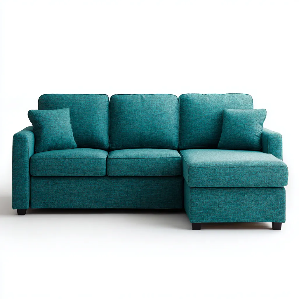 Divano angolare-tessuto-legno-248x156x84cm-turchese-design moderno-Cottagonest