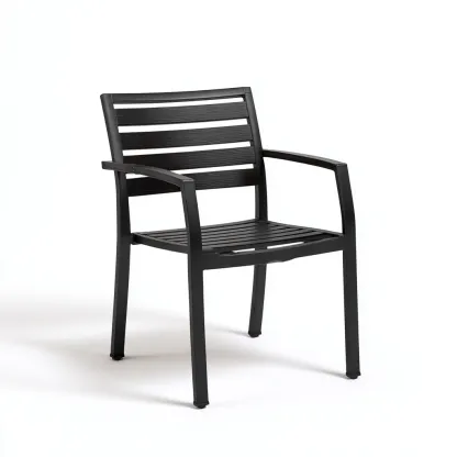 Poltrona da giardino-metallo-PP-61x58x88cm-nero-design moderno-Cottagonest