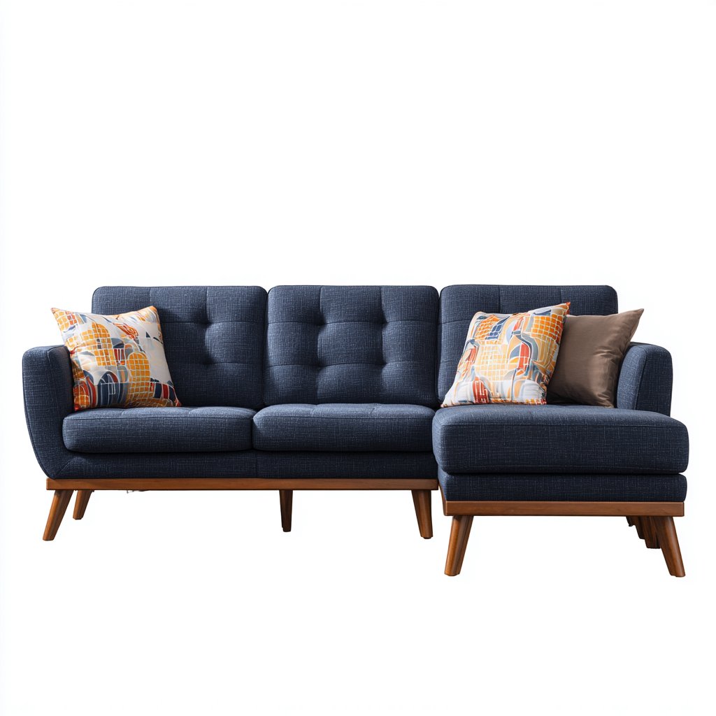 Divano angolare-tessuto-legno-292x166x85cm-blu scuro-design moderno-Cottagonest