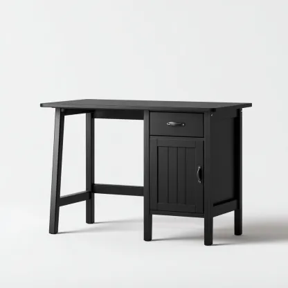 Scrivania - legno - 118x47x76cm - nero - design classico-Cottagonest