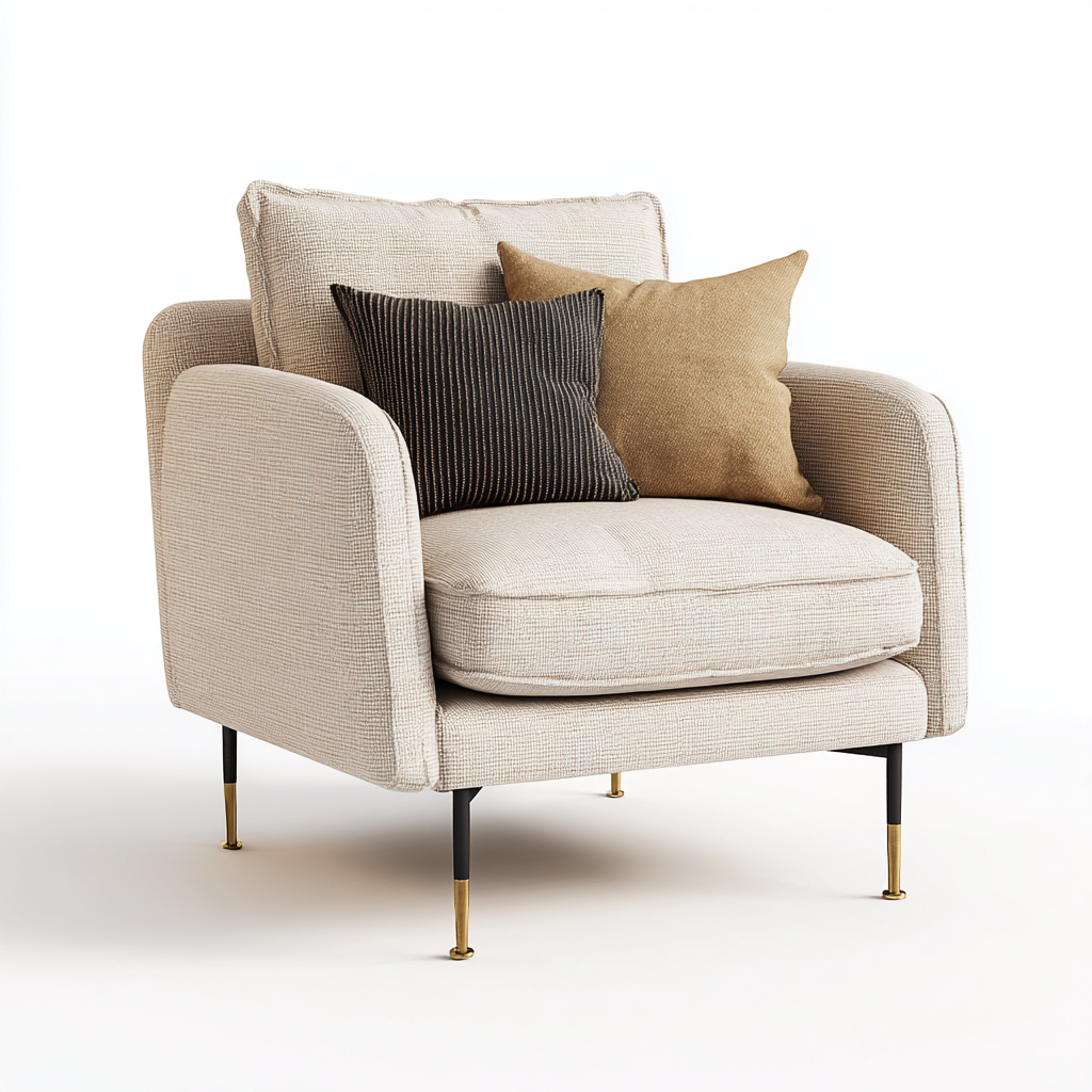 Poltrona da giardino-tessuto-metallo-88x82x78cm-beige-design moderno-Cottagonest