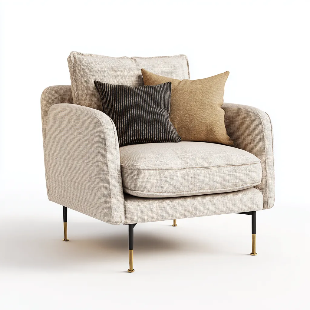 Poltrona da giardino-tessuto-metallo-88x82x78cm-beige-design moderno-Cottagonest