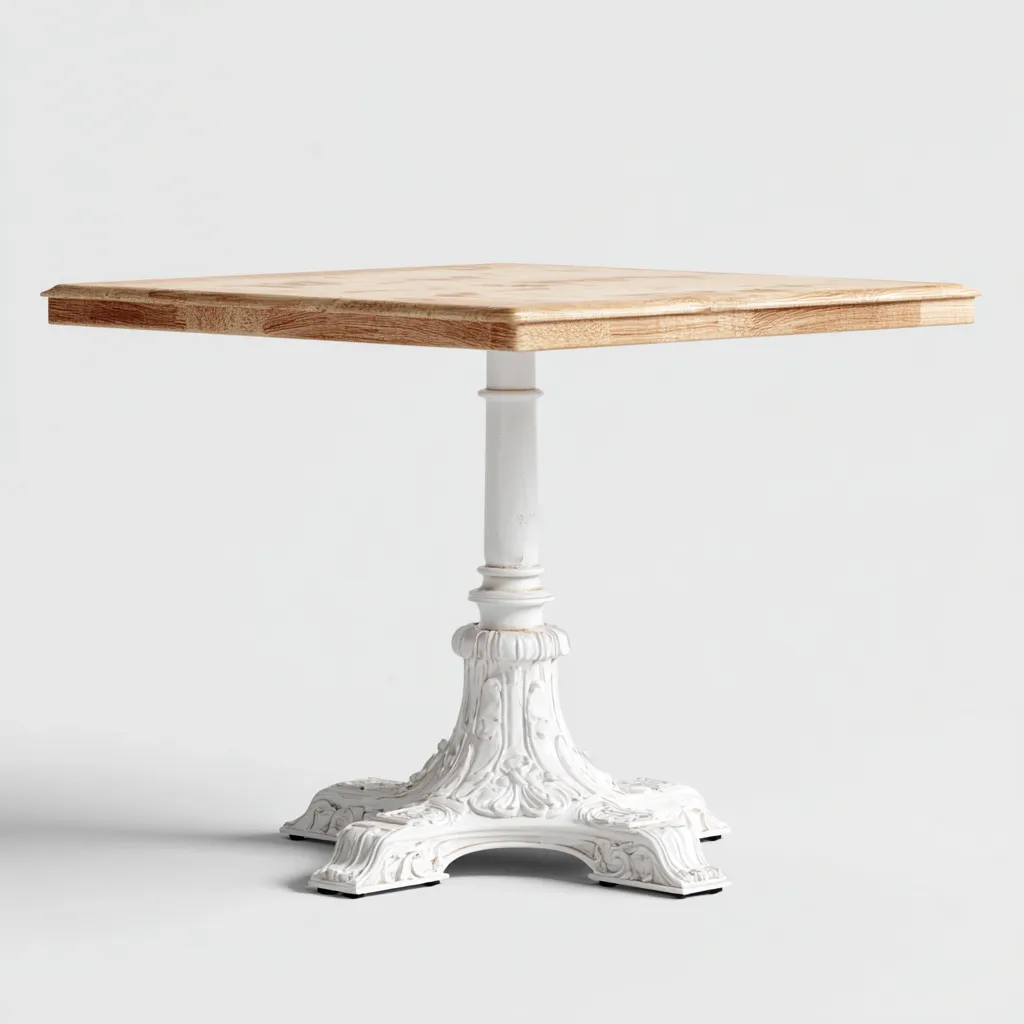 Tavolo da pranzo - legno-metallo - 70x70x74 cm - rovere chiaro-bianco - design classico-Cottagonest