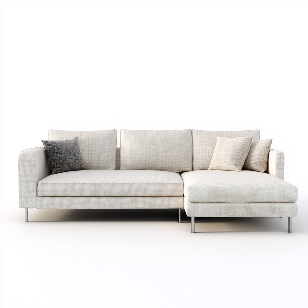 Divano angolare-tessuto-metallo-262x159x83cm-bianco-design moderno-Cottagonest