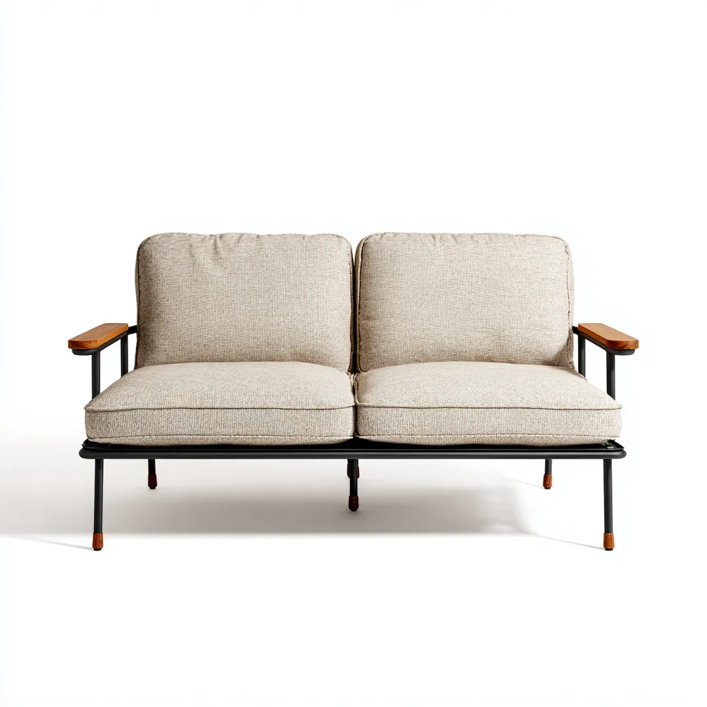 Divani da esterno - metallo - legno - 145x78x82 cm - beige - design moderno-Cottagonest