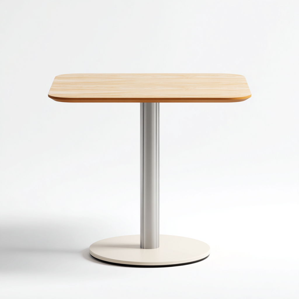 Tavolo da pranzo - legno-metallo - 68x68x73 cm - rovere chiaro-acciaio-bianco - design moderno-Cottagonest