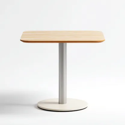 Tavolo da pranzo - legno-metallo - 68x68x73 cm - rovere chiaro-acciaio-bianco - design moderno-Cottagonest