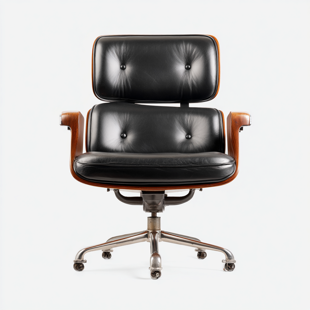 Sedia da ufficio-pelle-legno-metallo-67x65x95cm-nero-design moderno-Cottagonest