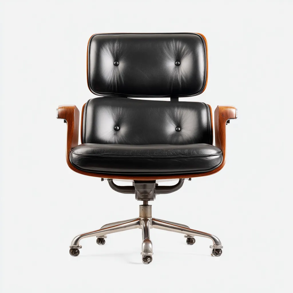 Sedia da ufficio-pelle-legno-metallo-67x65x95cm-nero-design moderno-Cottagonest