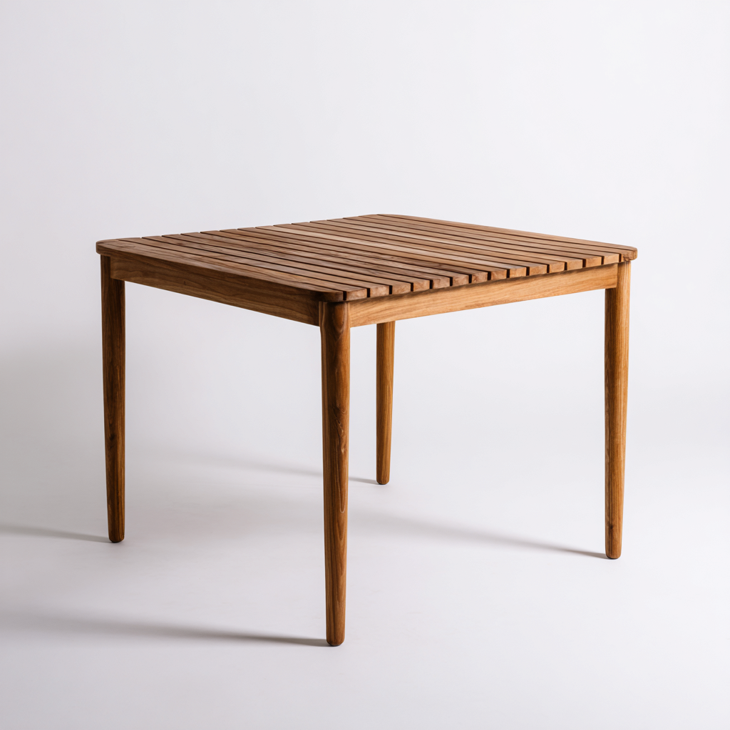 Tavolo da pranzo - legno teak - 88x88x75 cm - teak naturale - design moderno-Cottagonest