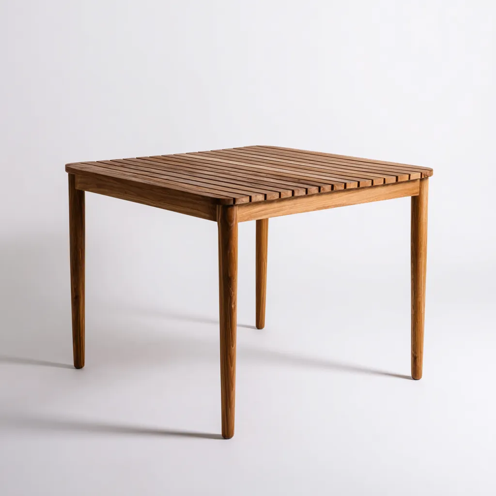 Tavolo da pranzo - legno teak - 88x88x75 cm - teak naturale - design moderno-Cottagonest