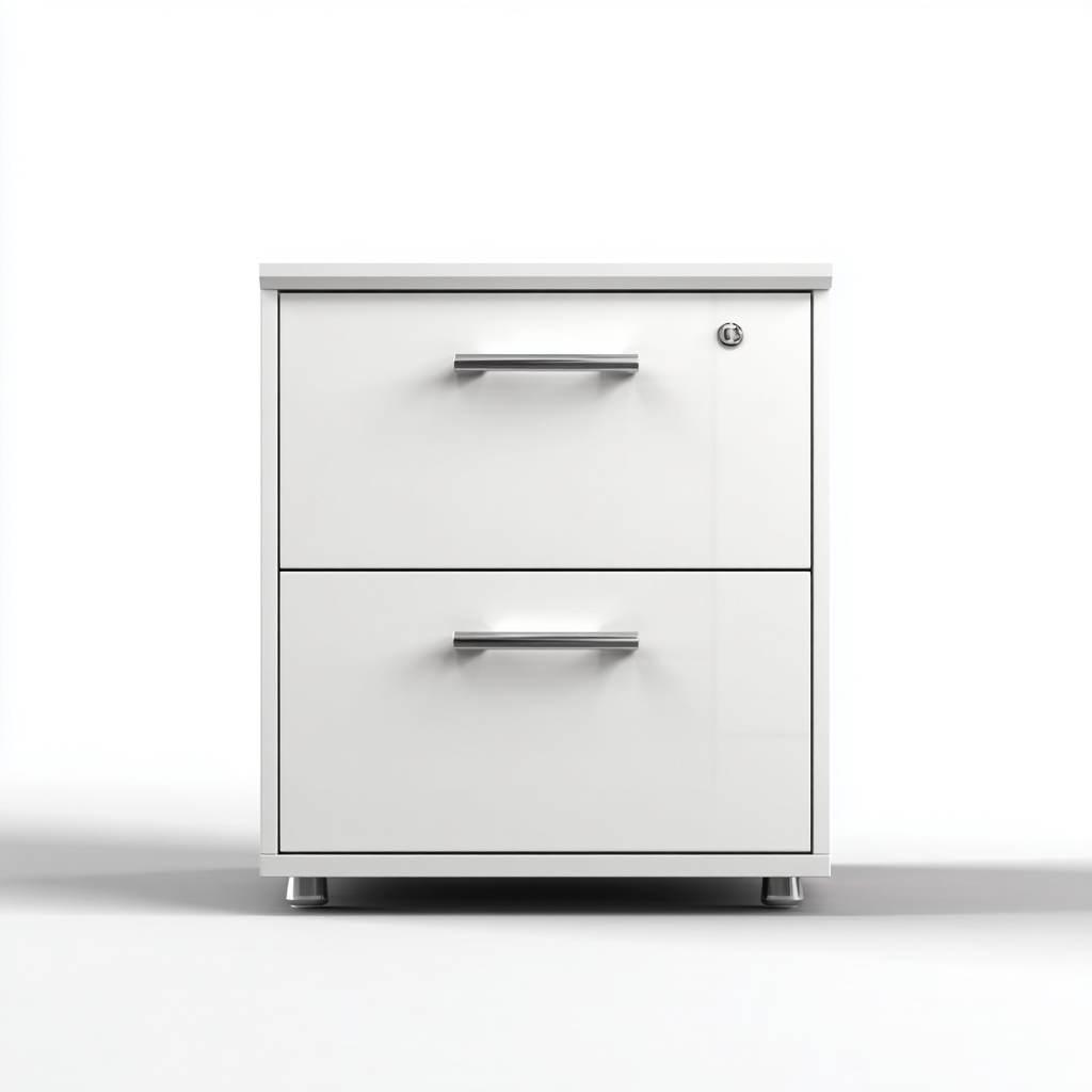 Armadio per ufficio - legno-metallo - 78x47x74cm - bianco - design moderno-Cottagonest