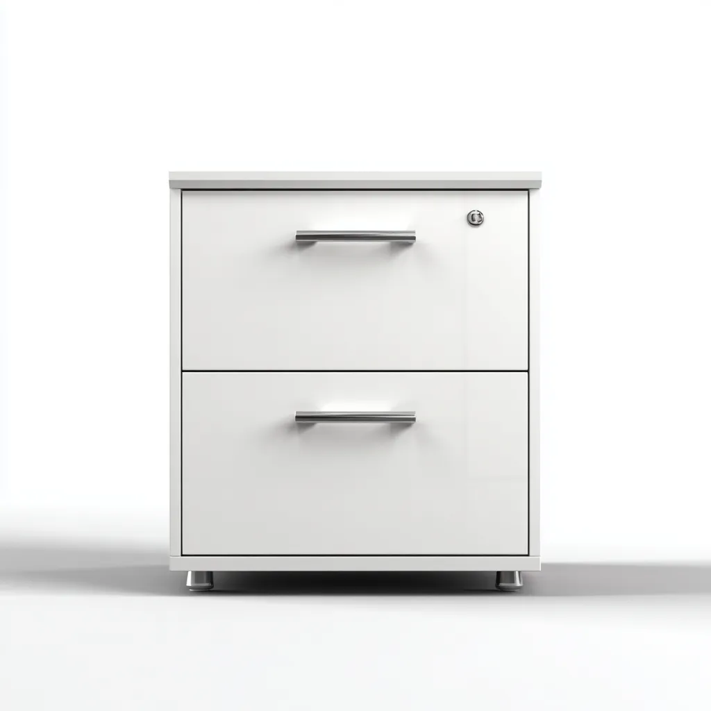 Armadio per ufficio - legno-metallo - 78x47x74cm - bianco - design moderno-Cottagonest