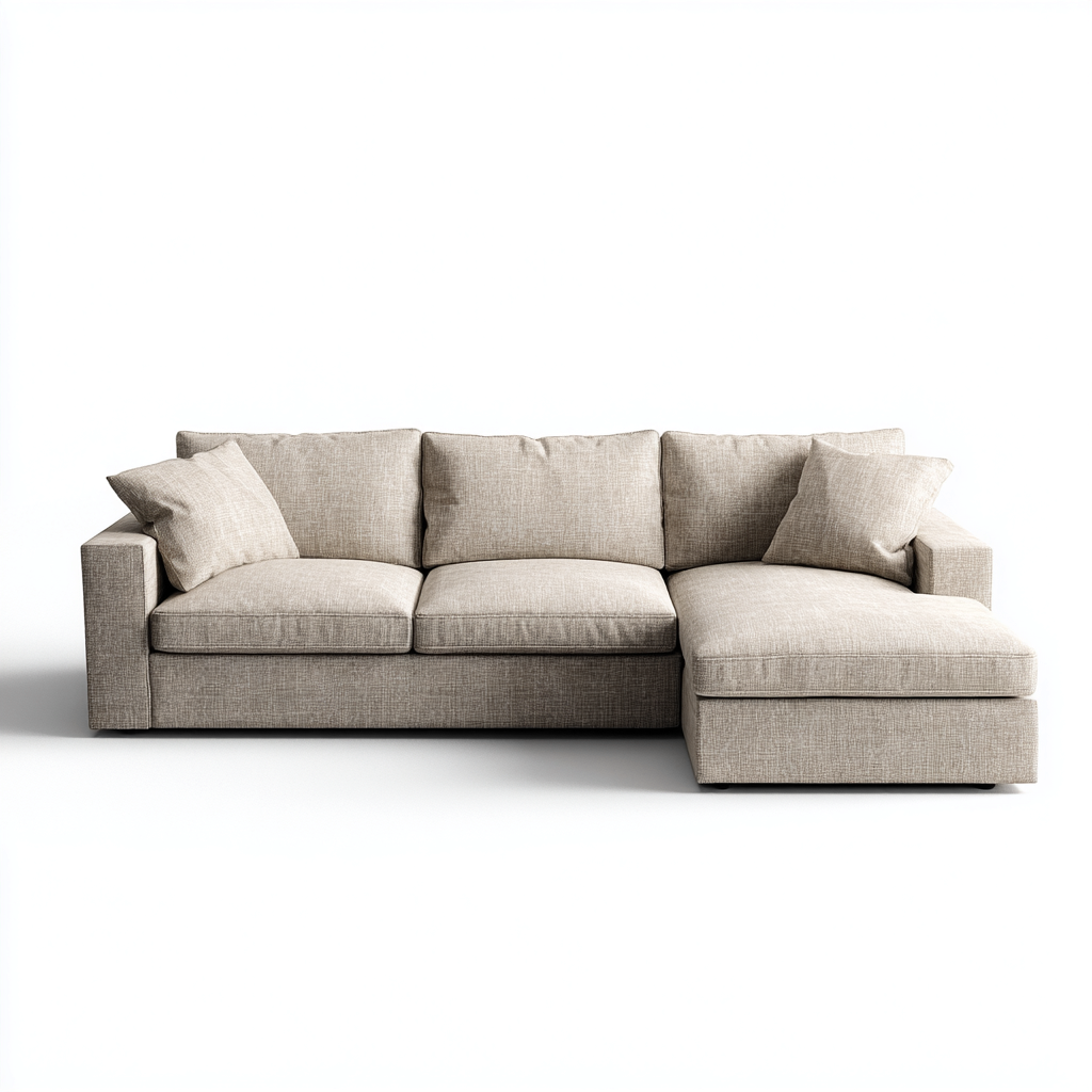 Divano angolare-tessuto-300x170x85cm-beige-design moderno-Cottagonest