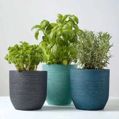 Vaso per piante-plastica-26x26x32cm-28x28x34cm-30x30x36cm-grigio-blu-turchese-design moderno-Cottagonest