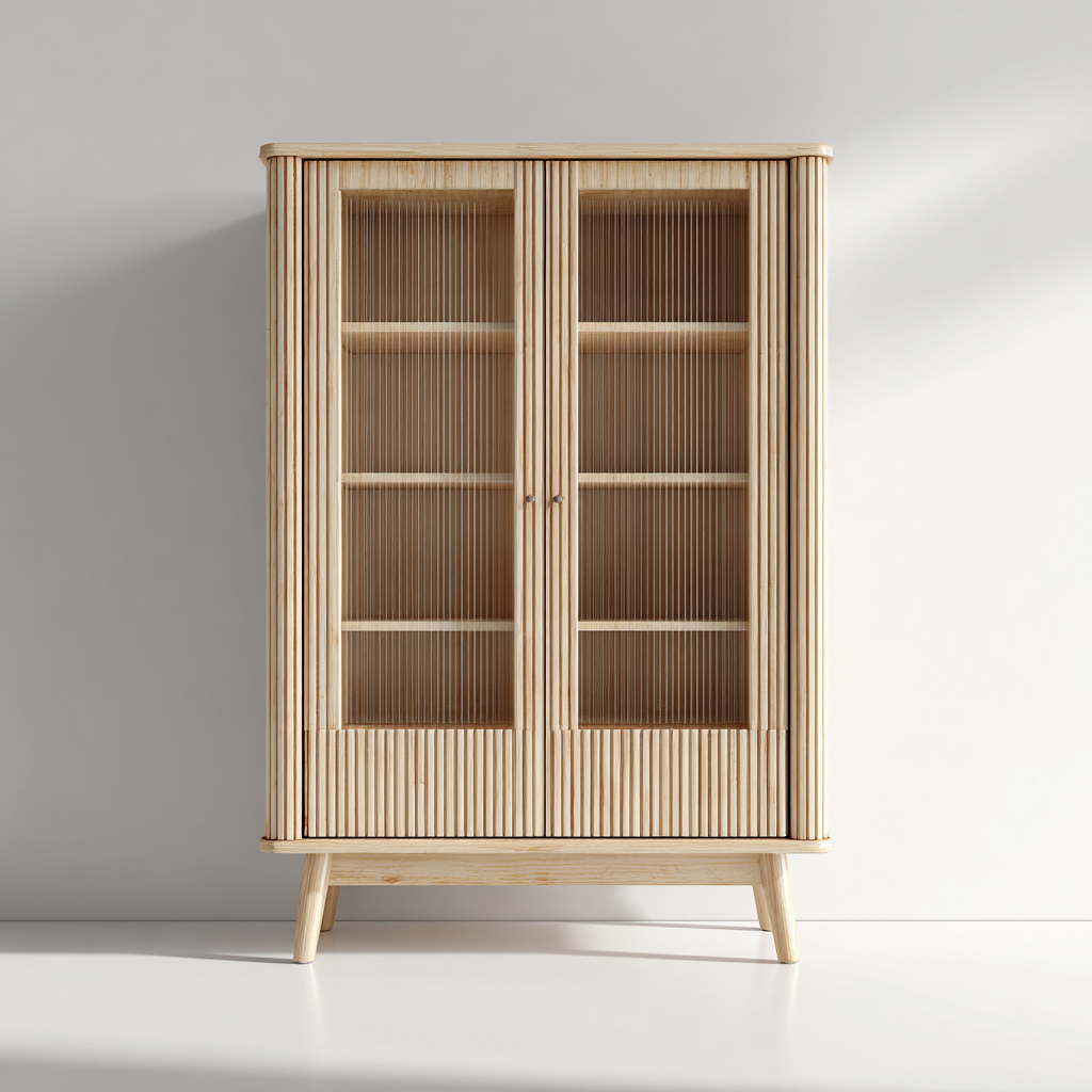 Vetrina-legno-vetro-88x42x165cm-naturale-design moderno-Cottagonest