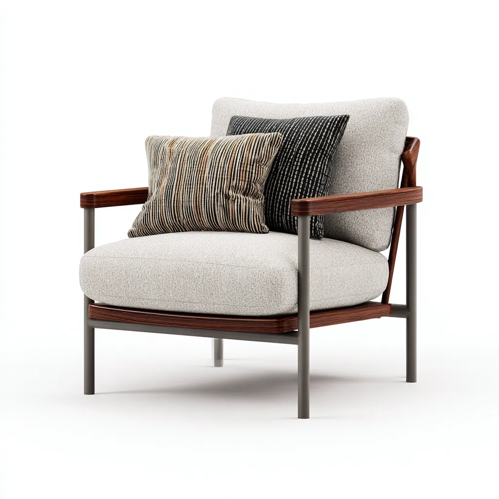 Poltrona da giardino-tessuto-legno-metallo-90x82x84cm-grigio-naturale-design moderno-Cottagonest