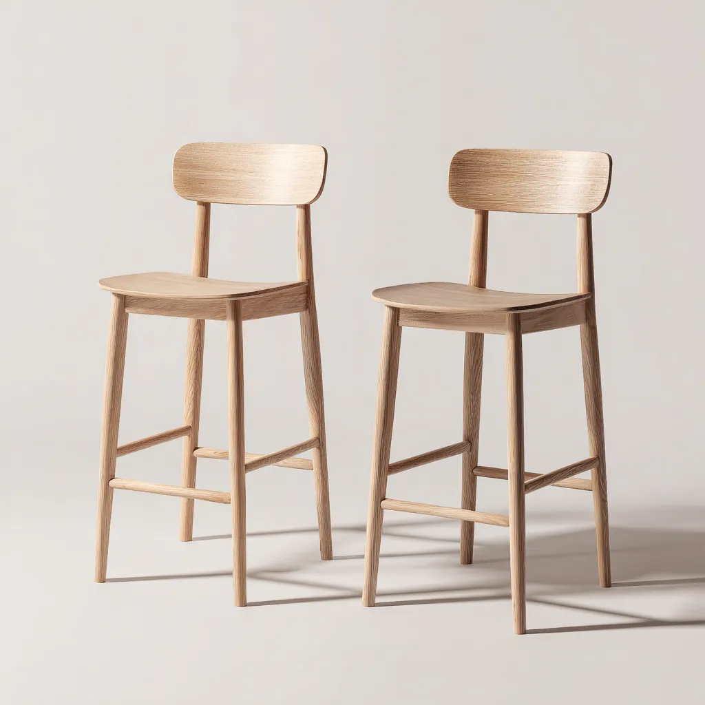 Sgabello da bar-legno massello-47x45x101cm-rovere-design nordico-Cottagonest