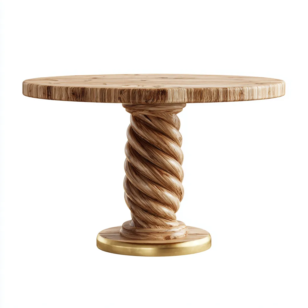 Tavolo da pranzo-rovere massello-ottone-115x115x76cm-naturale-dorato-design classico-Cottagonest