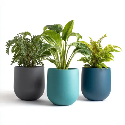 Vaso per piante-plastica-28x28x34cm-30x30x36cm-32x32x38cm-grigio-blu-turchese-design moderno-Cottagonest