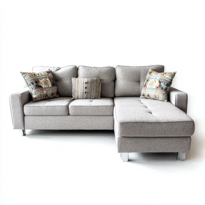 Divano angolare-tessuto-metallo-288x165x86cm-grigio-design moderno-Cottagonest