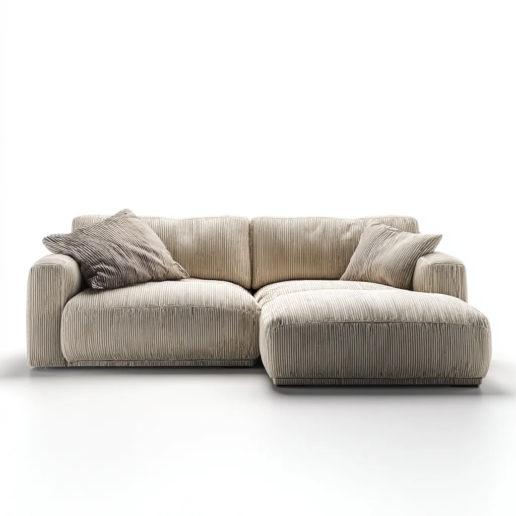 Divano angolare-tessuto-290x165x82cm-beige-design moderno-Cottagonest