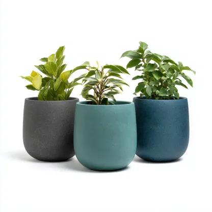 Vaso per piante-plastica-25x25x30cm-27x27x32cm-29x29x34cm-grigio-blu-turchese-design moderno-Cottagonest