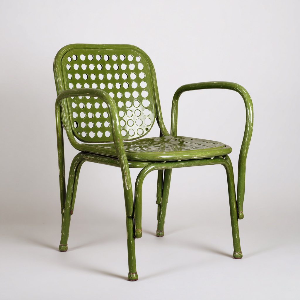 Poltrona da giardino-metallo-61x55x86cm-verde-design moderno-Cottagonest