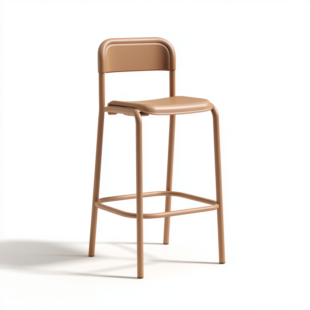 Sgabello da bar-metallo-polimero-44x40x92cm-beige-design moderno-Cottagonest