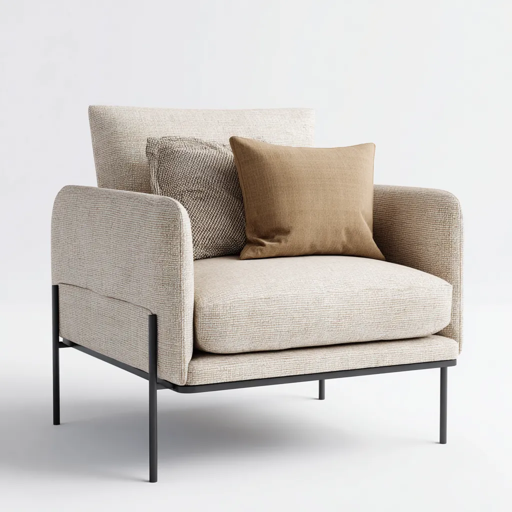 Poltrona da giardino-tessuto-metallo-89x83x79cm-beige-design moderno-Cottagonest