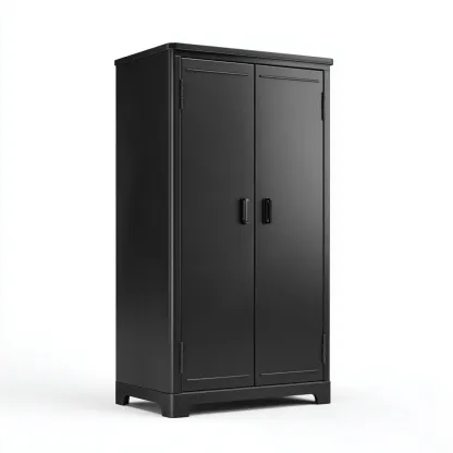 Armadio per ufficio - acciaio - 85x52x185cm - nero - design moderno-Cottagonest