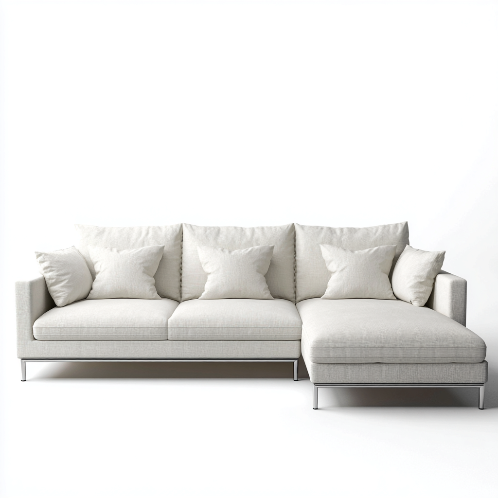 Divano angolare-tessuto-metallo-271x164x84cm-bianco-design moderno-Cottagonest