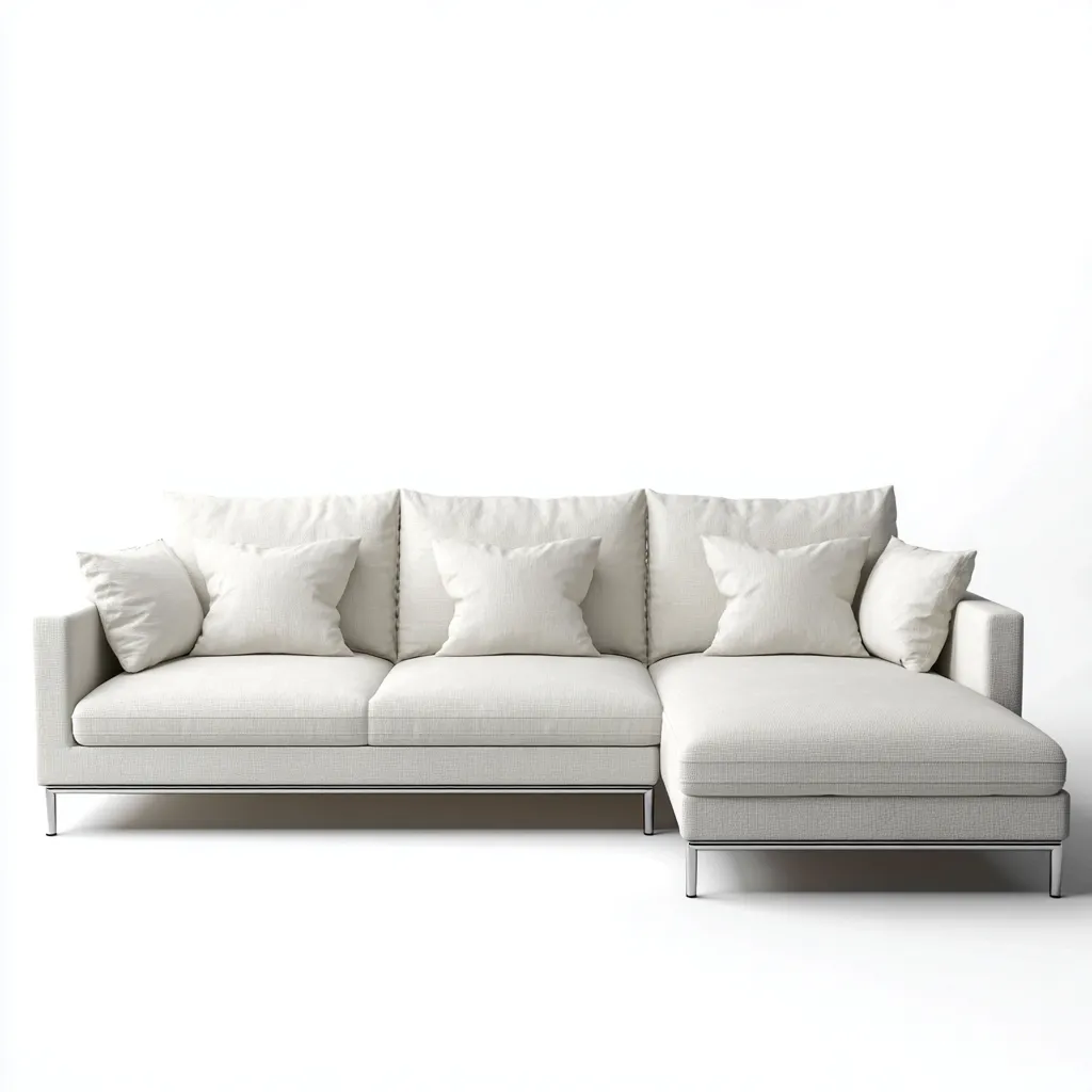 Divano angolare-tessuto-metallo-271x164x84cm-bianco-design moderno-Cottagonest