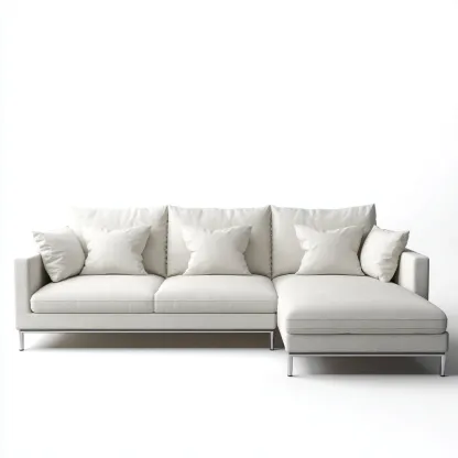 Divano angolare-tessuto-metallo-271x164x84cm-bianco-design moderno-Cottagonest