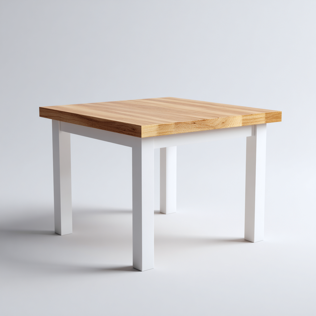 Tavolo da pranzo - legno-metallo - 86x86x75 cm - rovere chiaro-bianco - design moderno-Cottagonest