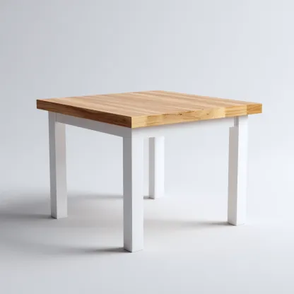 Tavolo da pranzo - legno-metallo - 86x86x75 cm - rovere chiaro-bianco - design moderno-Cottagonest