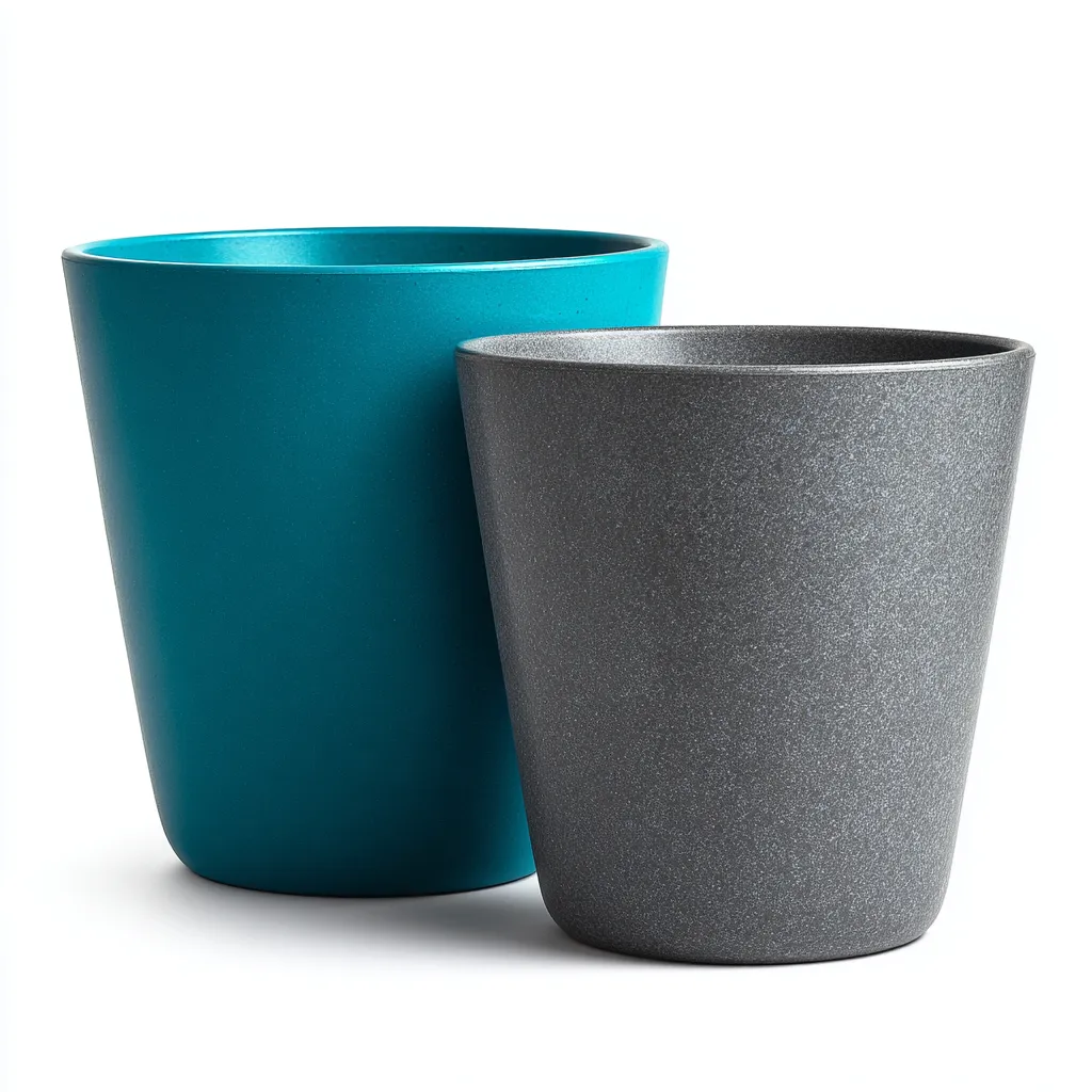 Vaso per piante-plastica-28x28x32cm-22x22x26cm-verde acqua-grigio-design moderno-Cottagonest