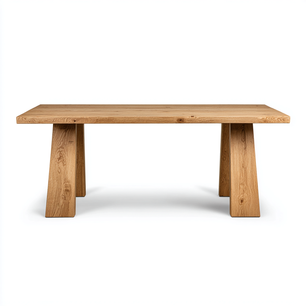 Tavolo da pranzo-rovere massello-200x95x76cm-naturale-design moderno-Cottagonest