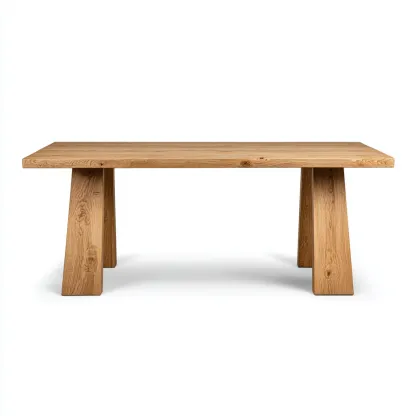 Tavolo da pranzo-rovere massello-200x95x76cm-naturale-design moderno-Cottagonest