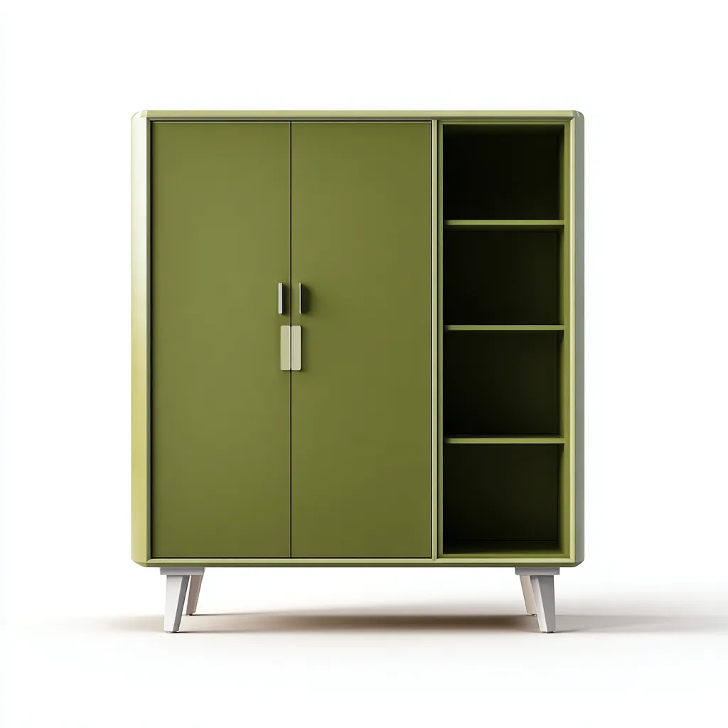 Credenza-legno-110x40x120cm-verde-design moderno-Cottagonest