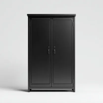 Armadio per ufficio - acciaio - 88x53x186cm - nero - design moderno-Cottagonest