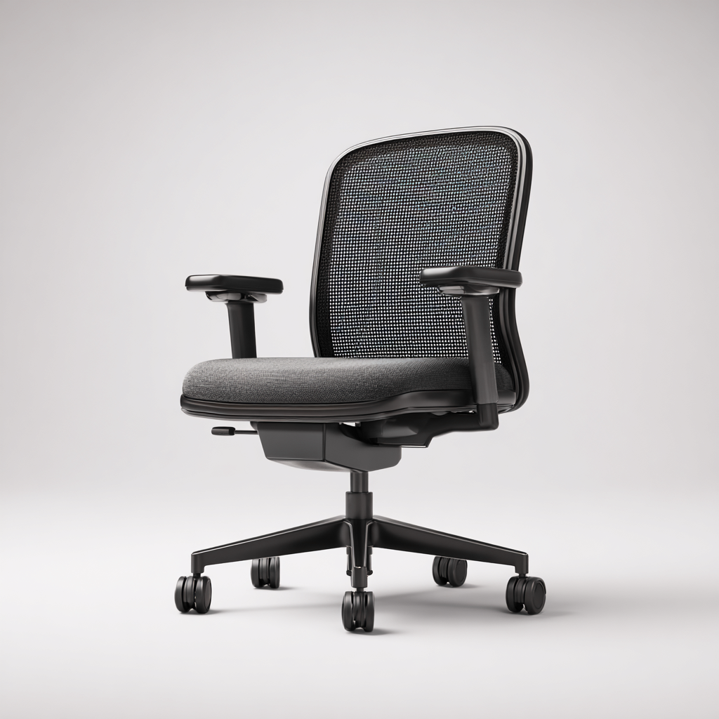 Sedia da ufficio-mesh-tessuto-metallo-62x60x101cm-grigio-nero-design ergonomico-Cottagonest